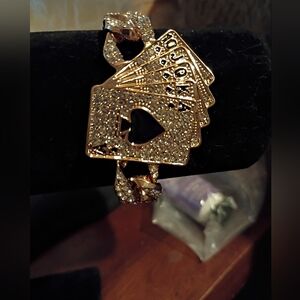 Gold Poker Playing Card Bracelet